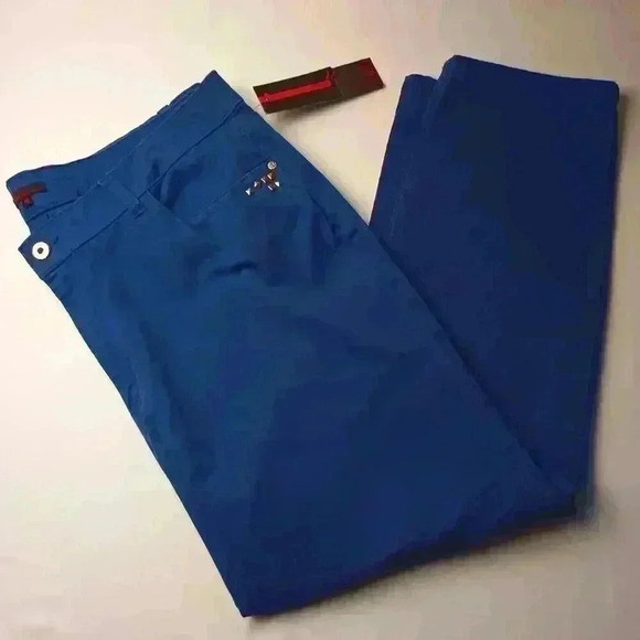 NWT Sofia Vergara Brand Denim Jeans Size 18 Straight Leg High Rise Iris Blue - Picture 1 of 11